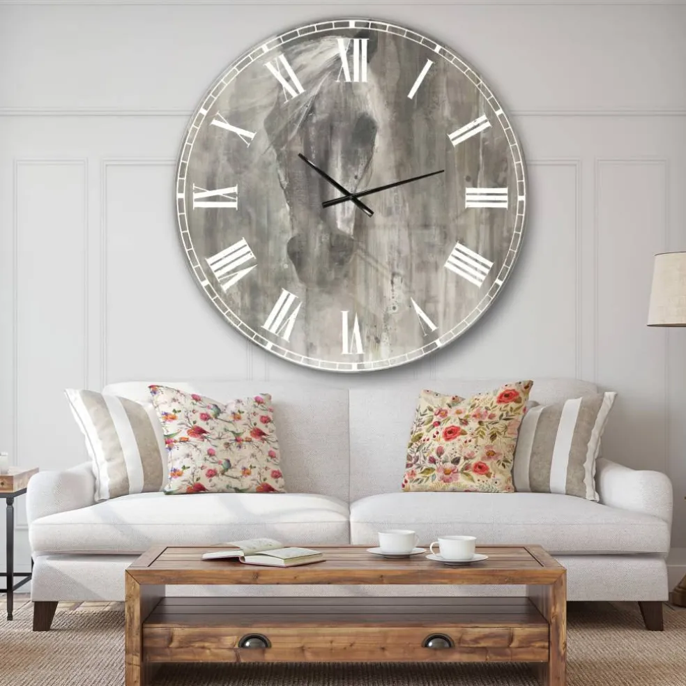 Designart 'Farmhouse Horse Farmhouse Wall Clock