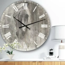 Designart 'Farmhouse Horse Farmhouse Wall Clock