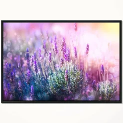 Designart - Growing and Blooming Lavender - Floral Framed Canvas Art print