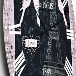 Designart 'Paris Vintage Collage Ii Traditional Wall Clock