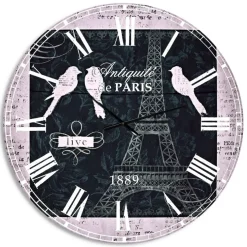 Designart 'Paris Vintage Collage Ii Traditional Wall Clock