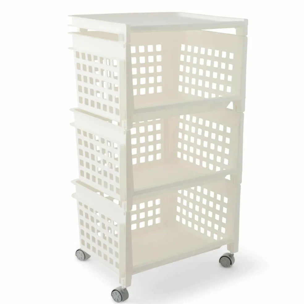 Design Ideas® 3-Tier Basket Shelf Rolling Cart