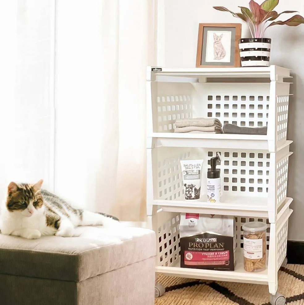 Design Ideas® 3-Tier Basket Shelf Rolling Cart
