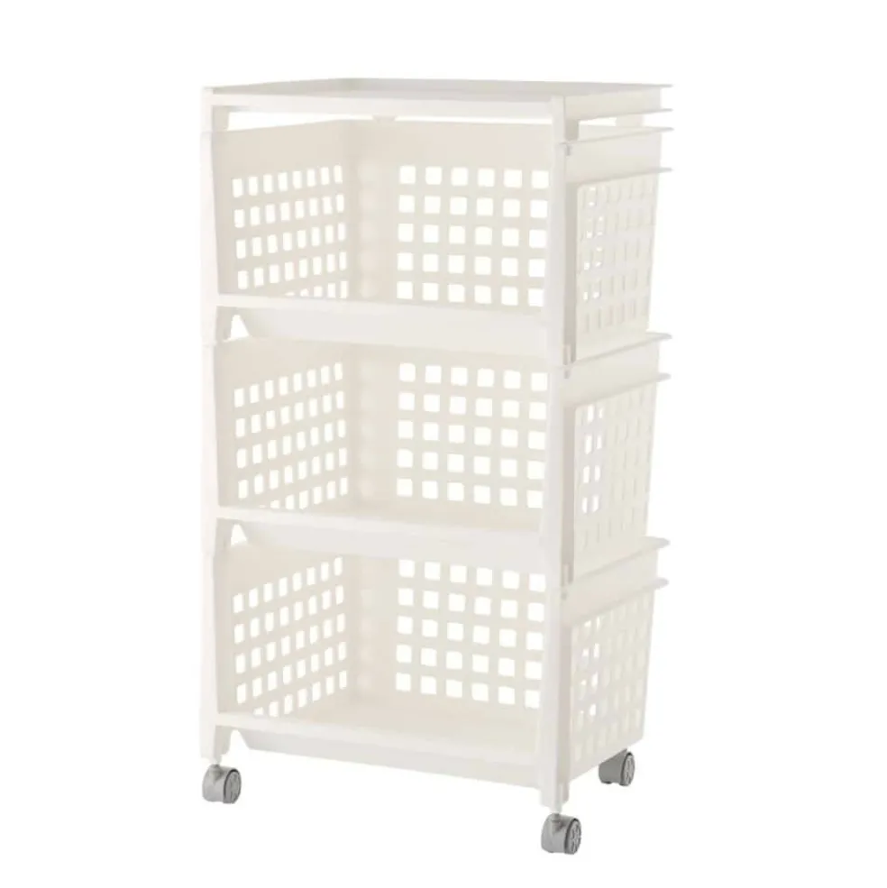 Design Ideas® 3-Tier Basket Shelf Rolling Cart