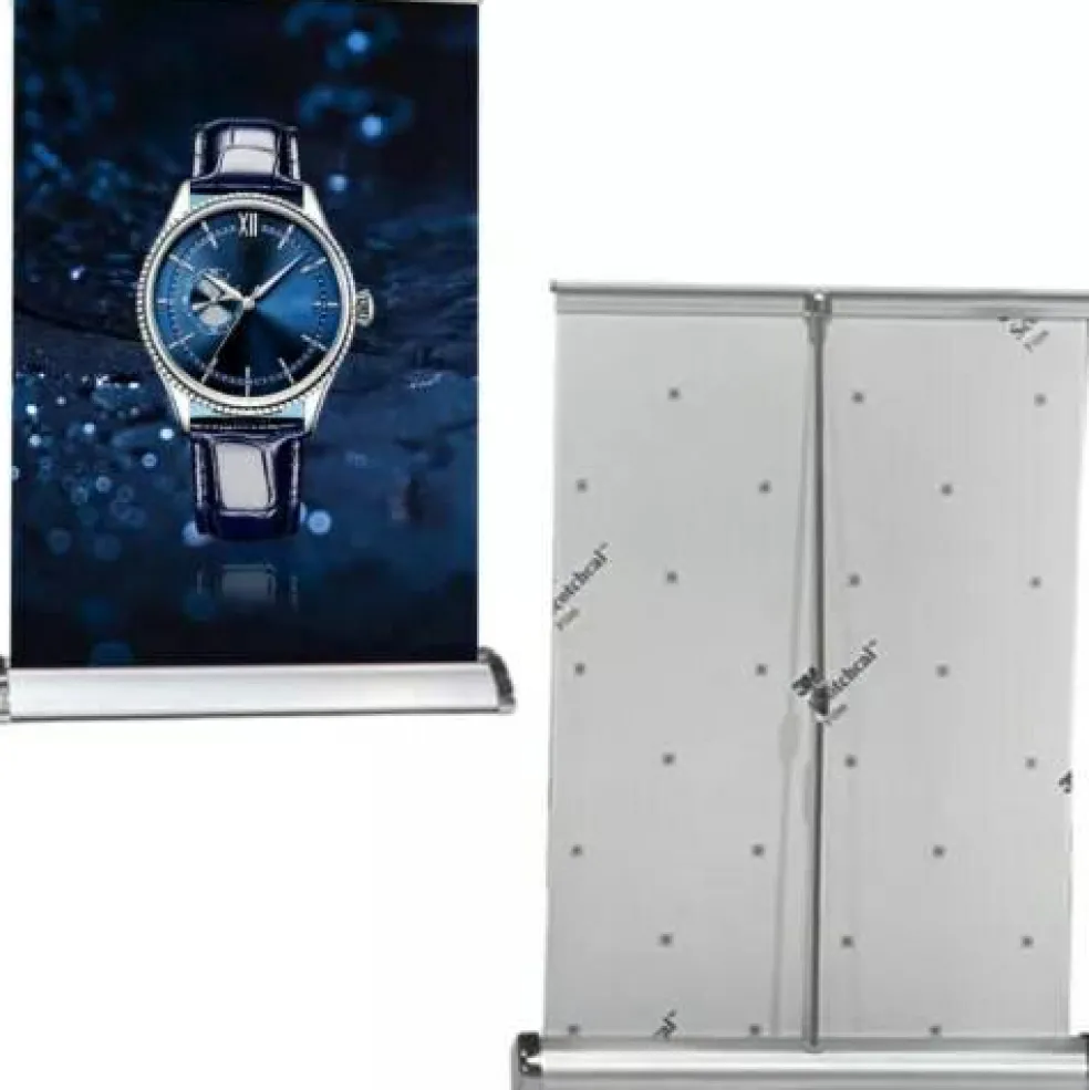 Desktop Mini Retractable Roll Up Banner Stand 8.5"x11" / A4 Table Top