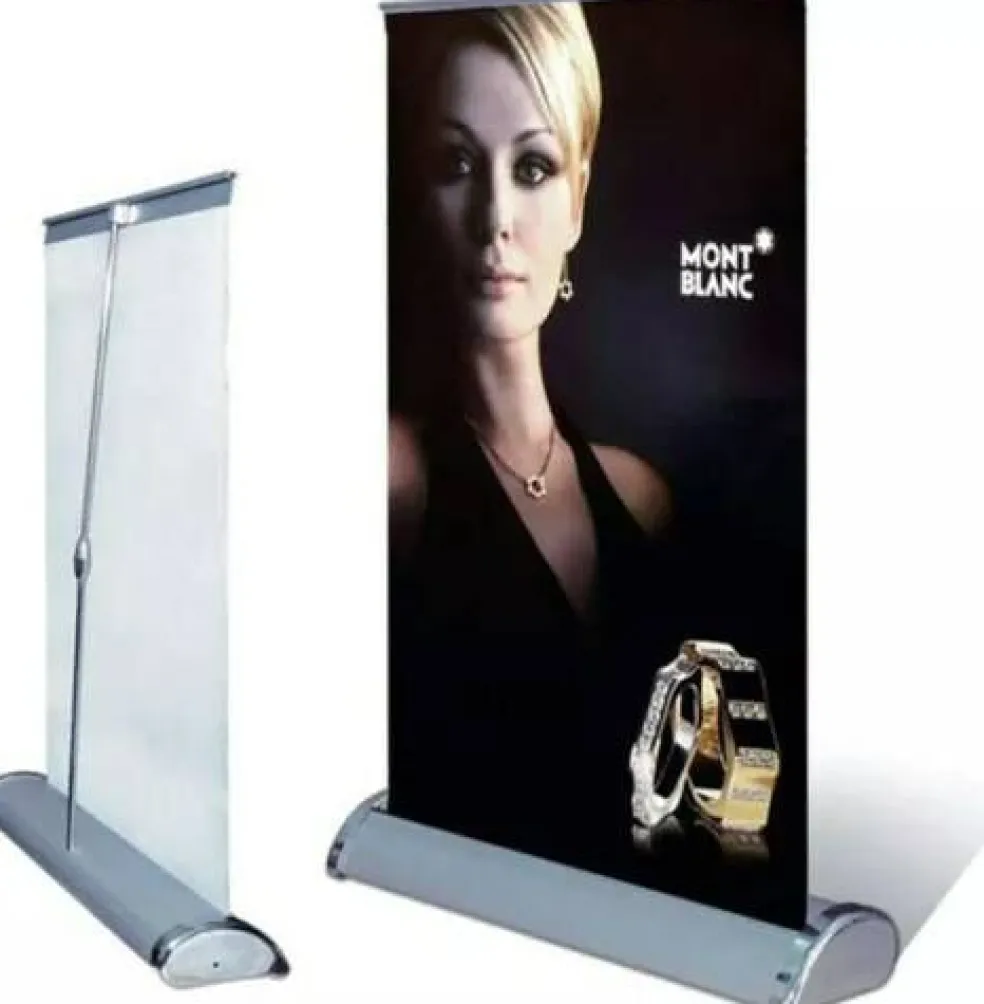 Desktop Mini Retractable Roll Up Banner Stand 8.5"x11" / A4 Table Top