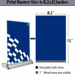 Desktop Mini Retractable Roll Up Banner Stand 8.5