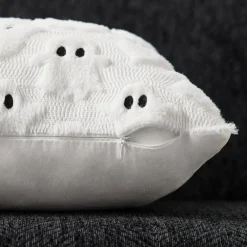 DFXSZ Halloween Pillow Covers 18x18 inch Set of 2 White Ghost Throw Pillow Cases Soft Plush Faux Fur Wool Couch Cushion Case for Chair Sofa Bedroom Living Room Home Decor PTK03A18