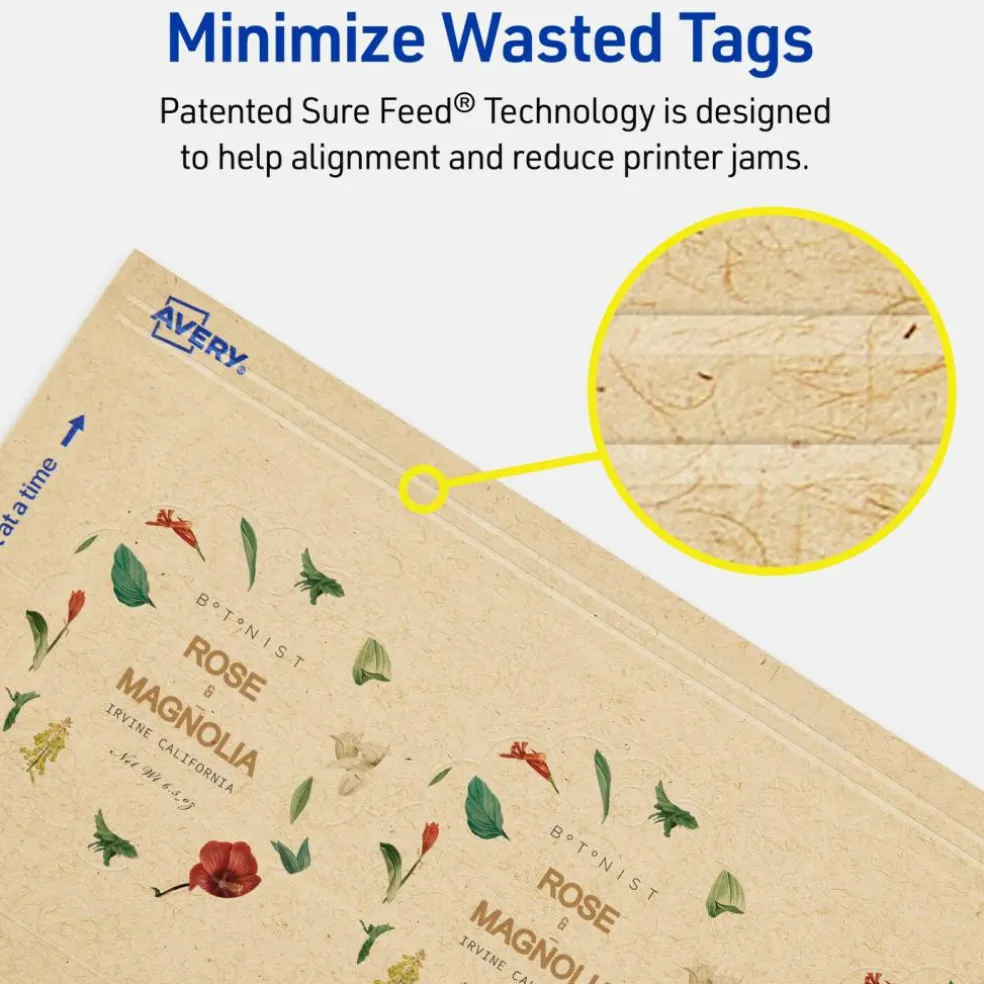 2-1/2" Diameter Round Scalloped Edge, Kraft Brown Printable Tags