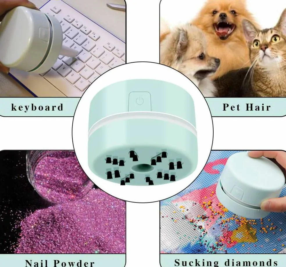 Diamond Accessories Tools, Diamond Tools for Diamonds, Desk Accessories Vacuum Cleaner Mini, Green Hand-Held Vacuum Cleaner
