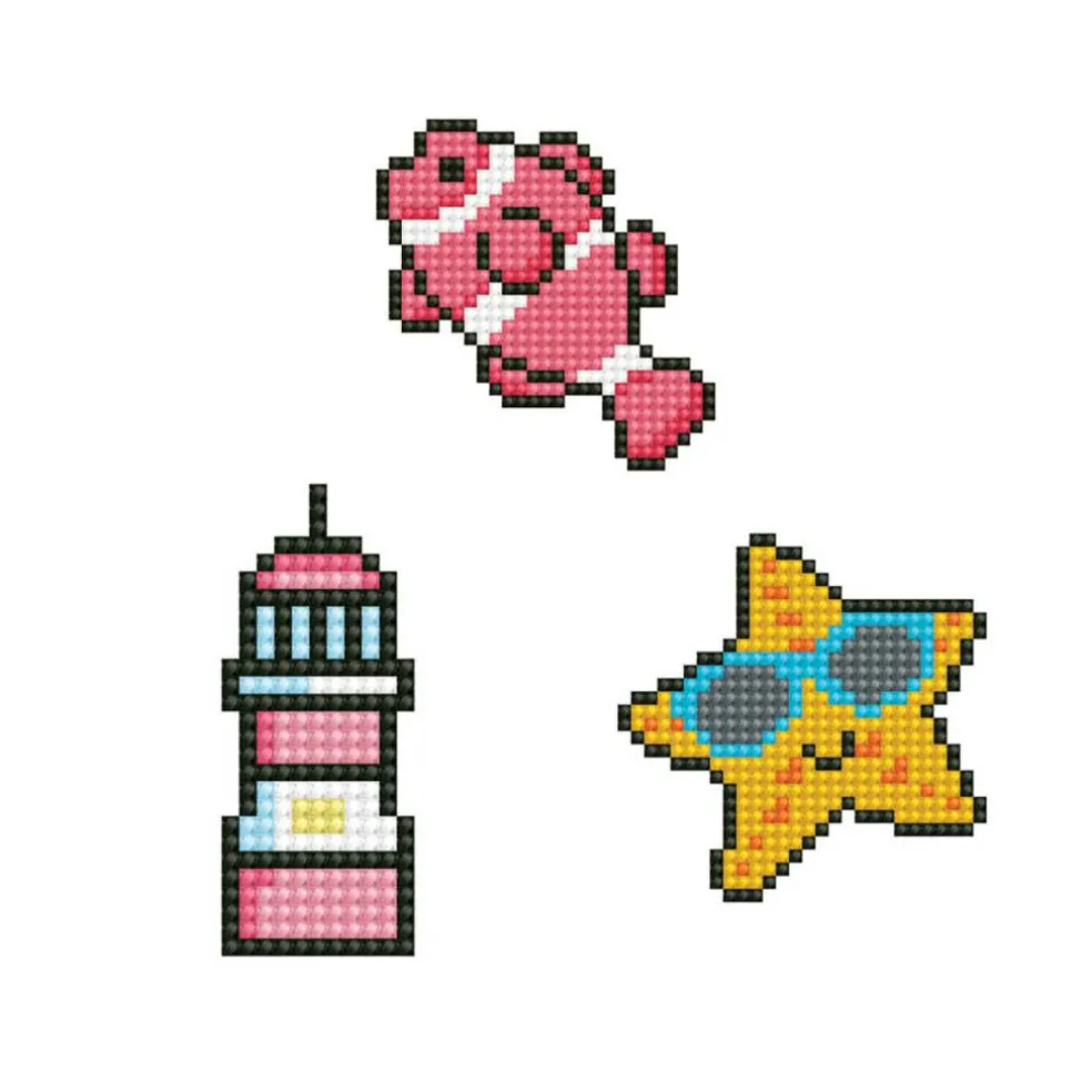 Diamond Dotz® Beginner Bubbles, Fish, Starfish, Light House DOTZIES Stickers Diamond Painting Artwork Kit