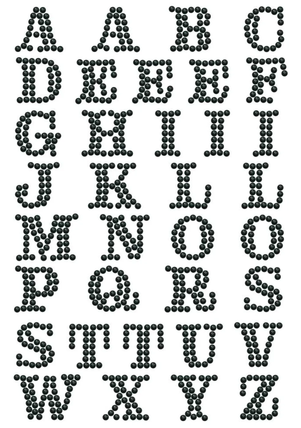 Diamond Dotz® Black Alphabet Sampler Iron-On 'n' Dot Kit