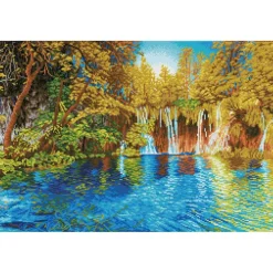 Diamond Dotz® Intermediate Picturesque Falls Plitvice Lakes National Park Diamond Facet Art Kit