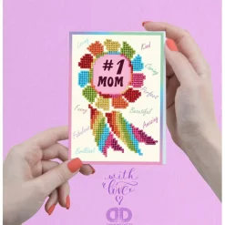 Diamond DotzĀ® Number 1 Mom Diamond Painting Greeting Card Kit
