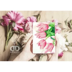 Diamond Dotz® Romantic Tulips Diamond Painting Card Kit