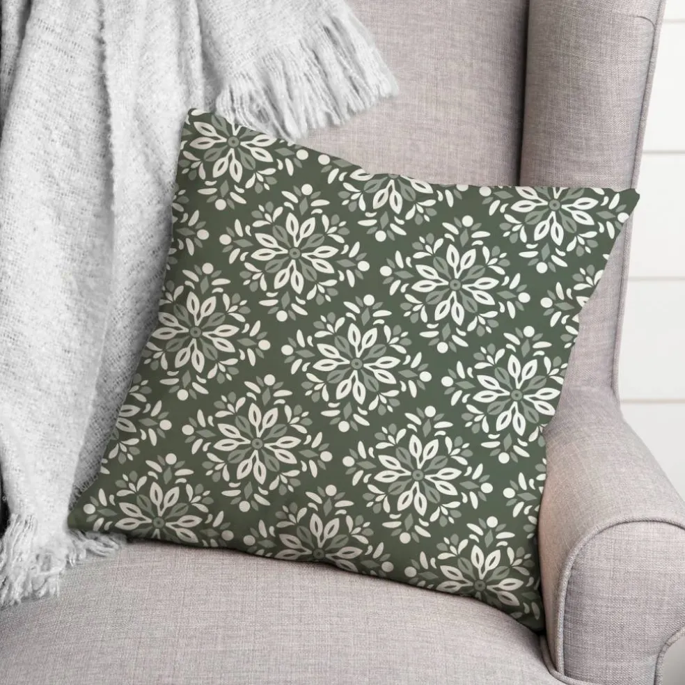 Diamond Medallions Indoor/Outdoor Throw Pillow