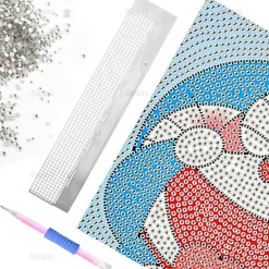 Diamond Painting Mesh Ruler, Stainless Steel Diamond Art Grid Alignment Tool with 520 Blank Grids, Drill Placement Ruler for Round & Square Drills, Full & Partial Drill DIY Crafts