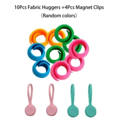 Dielianyi 14 Pcs Fabric Huggers Cross Stitch Silicone Thread Spool Holders Embroidery Sewing Cotton Reel Tidy Clips Embroidery Clips with Magnetic Fabric Clips