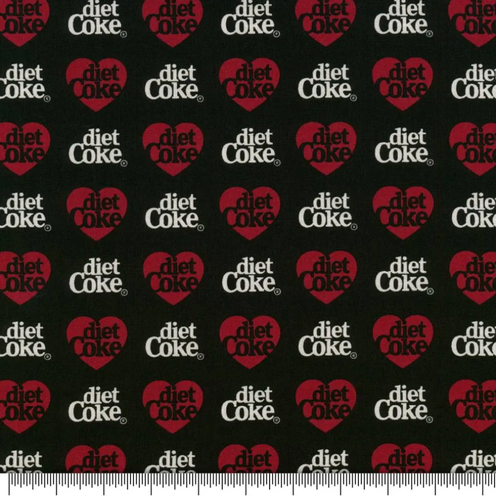 Diet Coke® Hearts Cotton Quilting Fabric