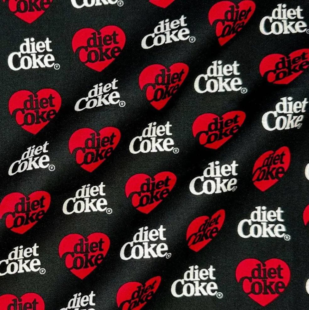 Diet Coke® Hearts Cotton Quilting Fabric