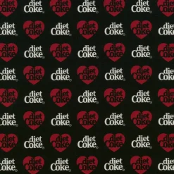 Diet Coke® Hearts Cotton Quilting Fabric