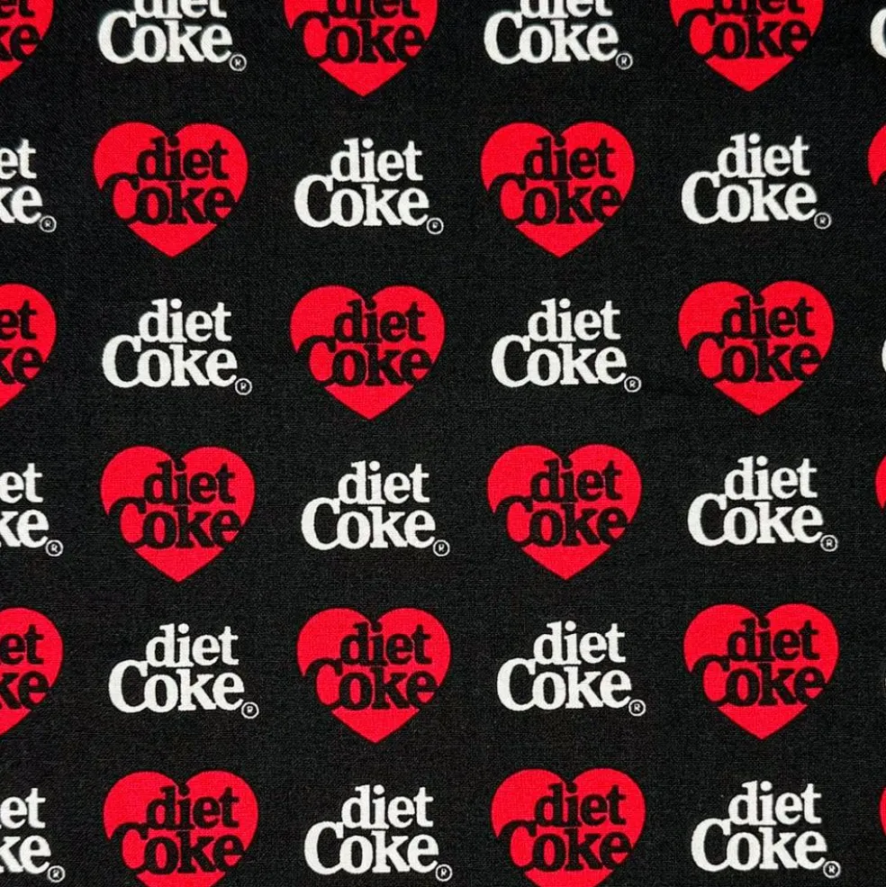 Diet Coke® Hearts Cotton Quilting Fabric