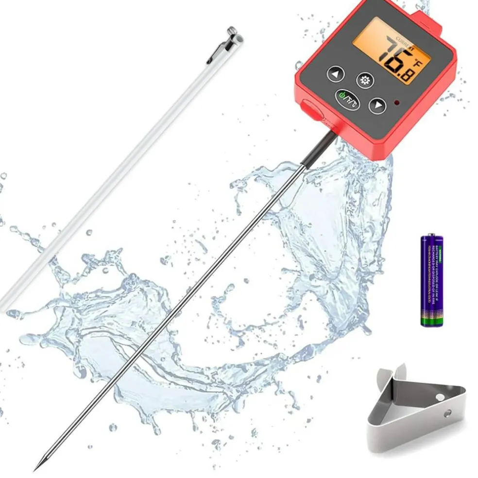Digital Candy & Cooking Thermometer – 8" Probe, LCD Backlight, Alarm, ℃/℉, Instant Read with Pot Clip