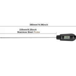 Digital Food Thermometer with Spatula & 9" Probe – Instant-Read Thermometer for Candy, Chocolate, Jam, and Meat, with Pot Clip, BPA-Free Silicone Handle