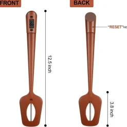 Digital LCD Candy Spatula Thermometer Instant Read Food Thermometer with BPA Free Silicone Spatula Heat Resistant Temperature Reader for Candy Baking Cooking Meat Chocolate