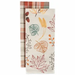 DII® Assorted Autumn Leaves Dishtowel Set