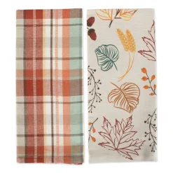 DII® Assorted Autumn Leaves Dishtowel Set