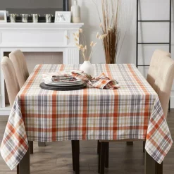 DII® 104" Autumn Afternoon Plaid Tablecloth