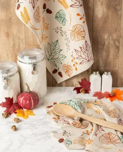 DII® Autumn Leaves Printed Dishtowel Set