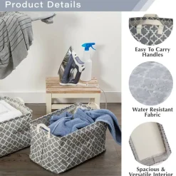 DII® Gray Lattice Laundry Bins, 2ct.