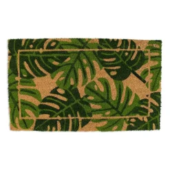 DII® J&M Palm Leaves Vinyl Back Coir Doormat