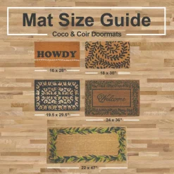 DII® J&M Palm Leaves Vinyl Back Coir Doormat