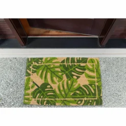 DII® J&M Palm Leaves Vinyl Back Coir Doormat