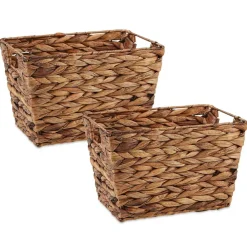 DII® Medium Dark Brown Water Hyacinth Baskets, 2ct.