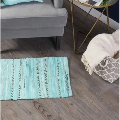 DIIĀ® Multi Aqua Rag Rug, 20" x 31.5"