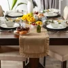 DII® Natural Ruffle Trim Jute Table Runner, 14x108 inch
