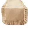 DII® Natural Ruffle Trim Jute Table Runner, 14x72 inch