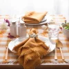 DII® Pumpkin Spice Heavyweight Check Fringed Placemat Set