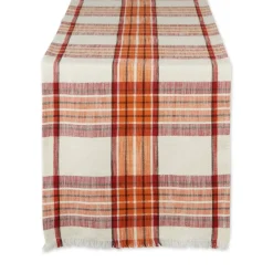 DII® 108" Pumpkin Spice Plaid Table Runner