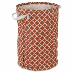 DII® Round Lattice PE-Coated Cotton Polyester Laundry Hamper
