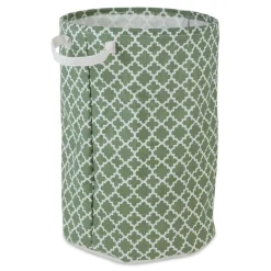 DII® Round Lattice PE-Coated Cotton Polyester Laundry Hamper