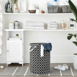 DII® Round Lattice PE-Coated Cotton Polyester Laundry Hamper