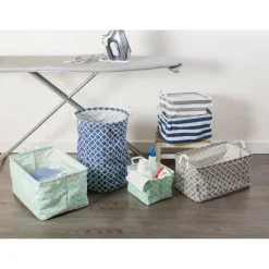 DII® Round Lattice PE-Coated Cotton Polyester Laundry Hamper