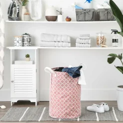 DII® Round Lattice PE-Coated Cotton Polyester Laundry Hamper