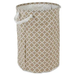 DII® Round Lattice PE-Coated Cotton Polyester Laundry Hamper