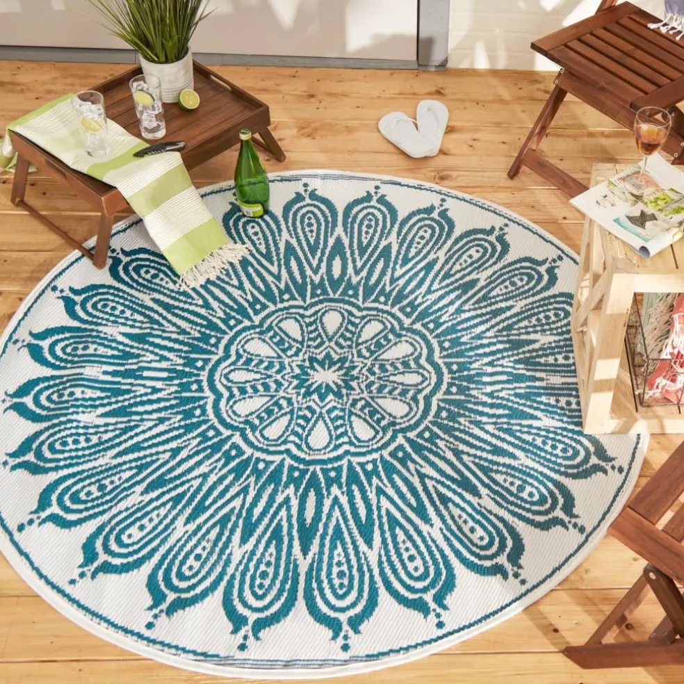 DII® Round Sunflower Outdoor Rug, 5ft.